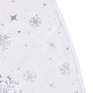 Celebright Festive Christmas PVC Tablecloth - 52x90in - Silver Blizzard