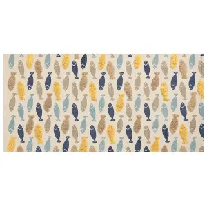 Cotton Kids Rug Fish Print 80 x 150 cm Multicolour IPUH