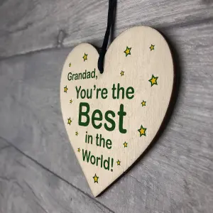 Best Grandad Gifts Wood Heart Fathers Day Birthday Gift For Grandparent Keepsake