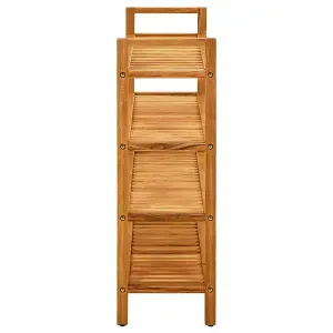 Shoe Rack with 4 Shelves 100x27x80 cm Solid Oak Wood