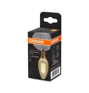 Osram LED Filament Candle 4W E14 Vintage 1906 Extra Warm White Gold (3 Pack)