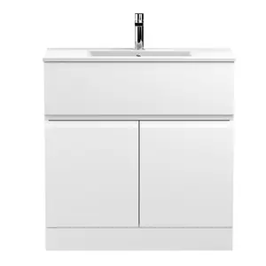 Urban 800mm Free-standing Single Vanity Unit Satin White