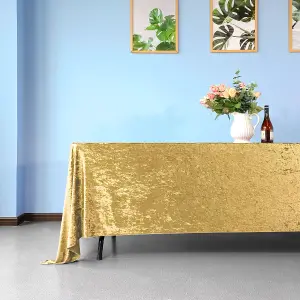 Diamond Velvet Rectangle Tablecloth, Gold , 90 Inch x 156 Inch