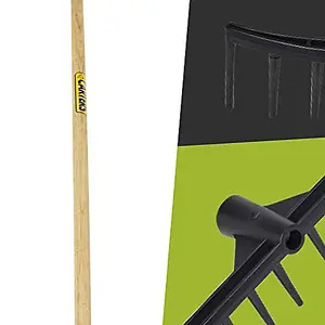 Pegdev - PDL - 20 Tooth Poly Golf Bunker Rake with Hardwood Handle - Lightweight and Heavy-Duty Tool for Sand, Leaves and  Grass