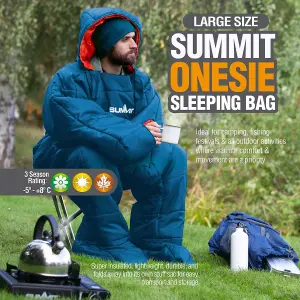 Wearable Sleeping Bag Blue Adults Large/XL