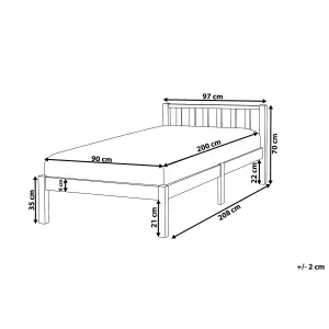 Wooden EU Single Size Bed White FLORAC