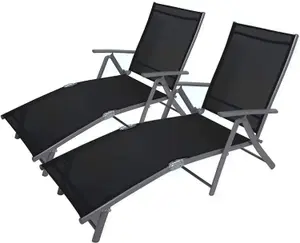 2x Reclining Sun Loungers Garden Furniture