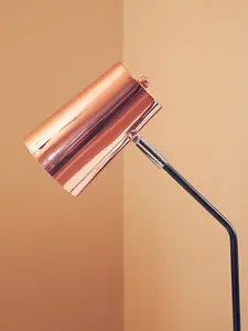 Interiors By Premier Contemporary Copper Table Lamp, Durable And Reliable Bedside Table Light, Versatile Modern Table Lamp