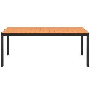 Berkfield Garden Table Brown 185x90x74 cm Aluminium and WPC