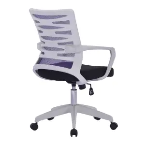 Nautilus Designs Office Chair Swivel Computer Chair with Purple Mesh, White Frame for Home Office