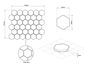 Mosaic sheet in ceramic on net 323mm x 277mm - Nori Hive