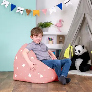 icon Kids Starry Skies Bean Bag Chair Pink Childrens Bean Bags