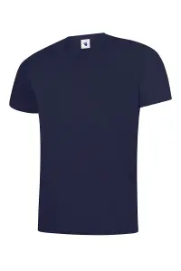 Uneek - Unisex Classic V Neck T-shirt - Reactive Dyed - Navy - Size XS