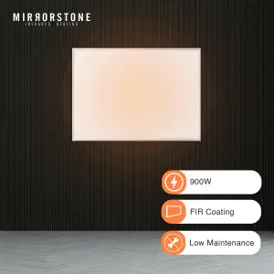 Mirrorstone 900W Classic Infrared Heating Panel With White Frame