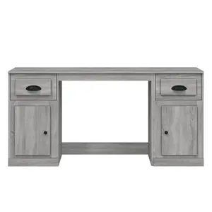 Berkfield Desk with Cabinet Grey Sonoma Engineered Wood