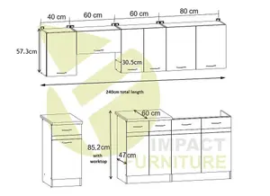 Kitchen Cabinets Set 7 Complete Units Sonoma Oak Textured Wood Finish Junona