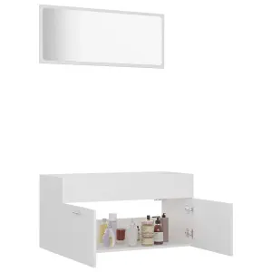 Berkfield 2 Piece Bathroom Furniture Set White Engineered Wood