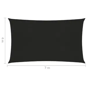 Berkfield Sunshade Sail 160 g/m2 Black 4x7 m HDPE