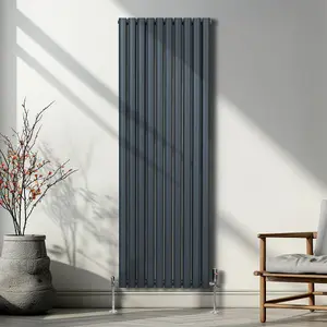 Oval Radiator - 1800 x 600mm - Anthracite