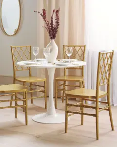 Set of 2 Dining Chairs CLARION Gold