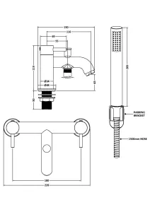 Round Bath Shower Mixer Tap with Shower Kit - Matt Black - Balterley