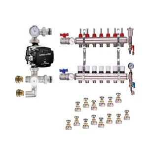 Warmer System Underfloor Heating 7 Port PSW Manifold with Grundfos Pump and Blending Valve Set