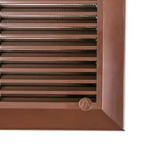 indoor louvre vent cover 90mm x  240mm with fly screen in brown