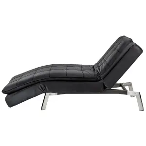 Velvet Chaise Lounge Black LOIRET