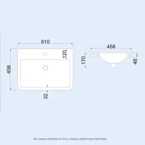 Nes Home 335 x 295mm Cloakroom Rectangle Counter Top Basin Sink