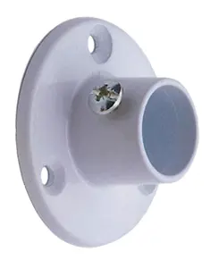 Colorail White Die-cast metal Rail centre socket (Dia)19mm, Pack of 2