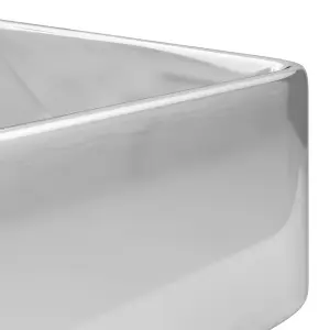 Berkfield Wash Basin with Faucet Hole 48x37x13.5 cm Ceramic Silver