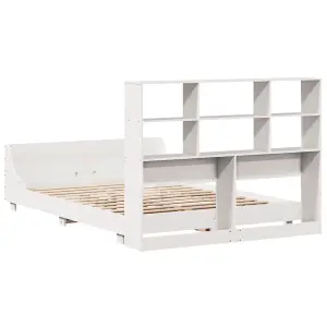 Berkfield Bed Frame without Mattress White 140x190 cm Solid Wood Pine