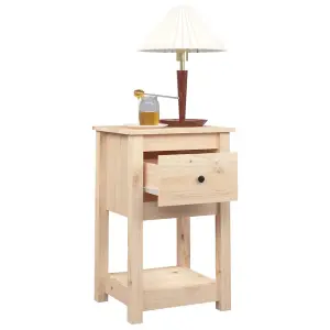 Berkfield Bedside Cabinet 40x35x61.5 cm Solid Wood Pine