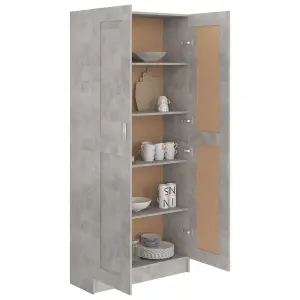 Berkfield Book Cabinet Concrete Grey 82.5x30.5x185.5 cm Engineered Wood