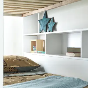 Olly White Storage Bunk Bed Without Drawer With Pocket Mattresses