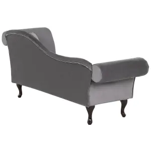 Right Hand Chaise Lounge Velvet Grey LATTES