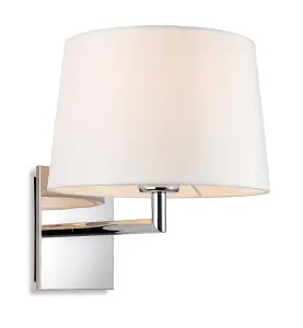 Luminosa Grand Wall Lamp Chrome with Round Tapered Cream Shade