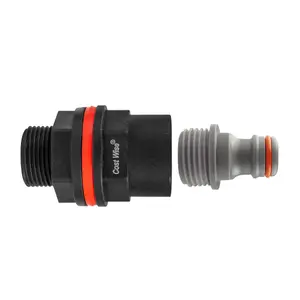 1/2" bsp (21mm hole)  Water butt/rain barrel/tank outlet adaptor/connector+hose connector