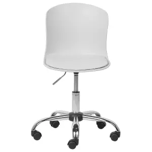 Desk Chair Faux Leather White VAMO