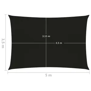 Berkfield Sunshade Sail 160 g/m2 Black 3.5x5 m HDPE