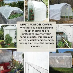 Clear Waterproof Tarpaulin Heavy Duty 100GSM Multi-Purpose Tarp UV Protection DustRain Snow Resistant Transparent Cover 10mx10m