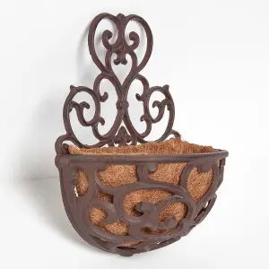 Homescapes Cast Iron Hayrack Wall Mounted Hanging Basket