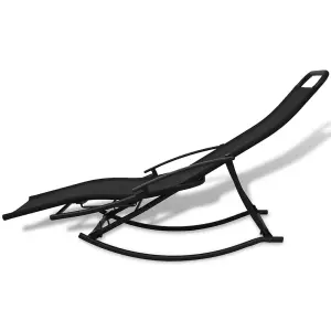 Berkfield Garden Rocking Chair Steel and Textilene Black