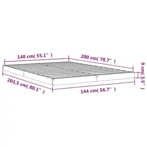 Bed Frame Solid Wood Brown / European Double (140 x 200cm)