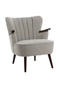 Interiors by Premier Vibrant Taupe Fabric Armchair For Livingrooms, Comfortable Highback Textured Taupe Chair For Bedrooms