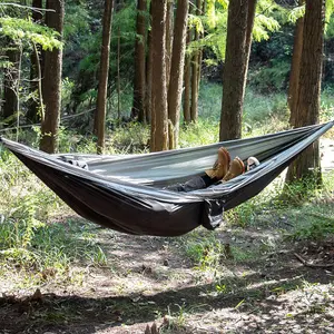 Black High Quality Outdoor Nylon Hammock 270x140cm