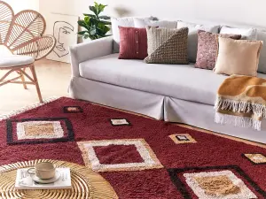 Cotton Area Rug 160 x 230 cm Red SIIRT