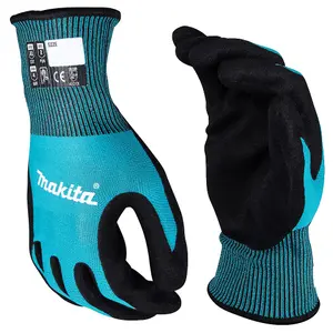 Makita Gloves Fitknit Cut Level 1 Nitrile Coated Dipped Breathable 1 Pair Medium