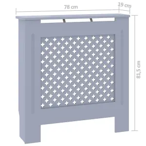 Berkfield MDF Radiator Cover Grey 78 cm