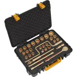 31 Piece Non-Sparking Socket Set - 1/2" Square Drive - Beryllium Copper